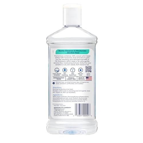 T.N. Dickinson's Witch Hazel Alcohol Free Moisturizing Astringent | 100% Natural Witch Hazel | Calms, Nourishes, Hydrates Skin | for Face & Body | 16 Fl Oz