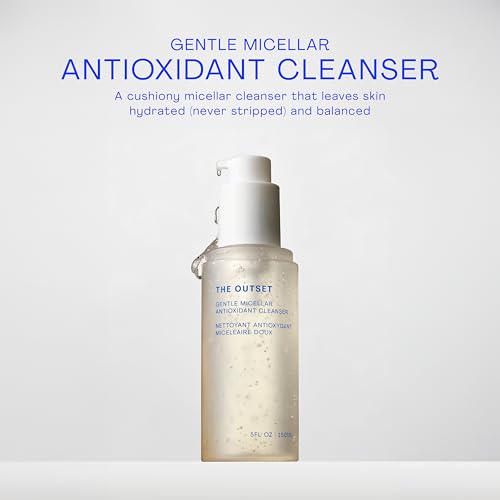 The Outset Gentle Micellar Antioxidant Cleanser - Gel Face Wash + Makeup Remover - Hydrating and Brightening - Fragrance Free for Sensitive Skin - Clean, Vegan, Gluten Free, All Skin Types - 5 fl oz