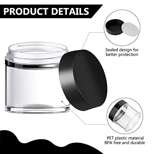 100 Set Plastic Jars Makeup Travel Makeup Container with Lids Small Storage Containers for Creams Toiletries Chalkboard Label Stickers Marker(1 oz,Black)
