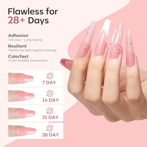 Modelones Acrylic Powder, 4.23oz Upgraded Cover Pink Nail Acrylic Powder for Nail Art 3D Carving French Nails Extensions, Non-Yellowing, Gifts for Women