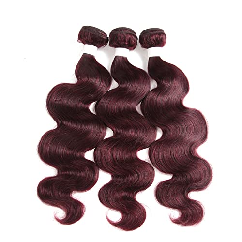 Remy Hair Body Wave Bundles - 16/18/20 Inch Burgundy Unprocessed Brazilian Virgin Hair