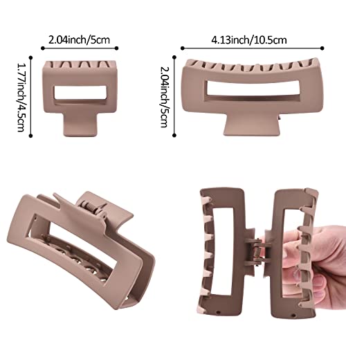 12 Pack Hair Claw Clips include 4.1 inch Large Clip and 2 inch Small Clip for Thick Thin Hair, Strong Hold jaw clip Big Non-slip Matte Hair Clips for Women,Neutral Colors¡¦