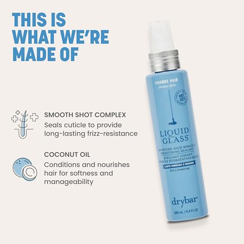 Drybar Liquid Glass Moisture-Rich Miracle Smoothing Sealant | Heat Protectant for Hair, Lasts Through 3 Washes for Long-Lasting Frizz Resistance and High-Shine Finish