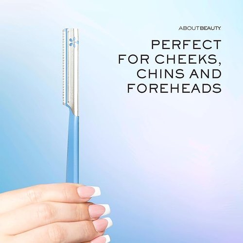 About Face Pro-Premium Facial Razors - 12 Beauty Groomers for Hair Removal, Ideal for Shaving, Exfoliating and Brow Shaping, Japanese Stainless Steel Gently Removes Facial Hair