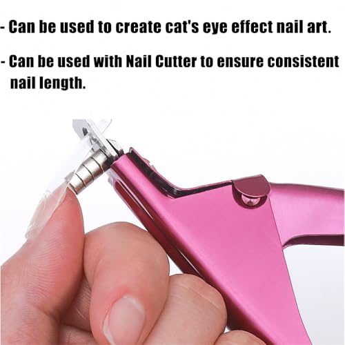 40PCS Nail Magnet Tool Set for Stainless Nail Clippers Cat Eye Nail Art, Magnets Sizers Length Measurement for Fake False Nail Tips Round Mini Fridge Magnets for Home Office Salon Crafts