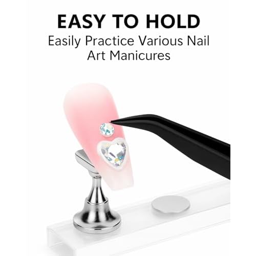 Nail Art Tools Set ? 15pcs Nail Brushes, 5pcs Dual-Ended Dotting Pens, Nail Stand & Holder Kit with Brush Rack, Tweezers & Double-Sided Tape for DIY Nail Design & Press On Nails