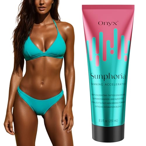 Onyx Sunphoria Tanning Accelerator | Bronzer-Free Tanning Lotion for Indoor & Outdoor | Streak & Stain Free Formula | Extreme Hydration Blend for Moisturizing Nourished Skin