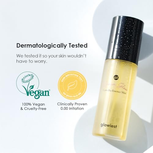 glowiest Dream Glow Camellia Essence Mist- Glass Skin Hydration & Soothing. Glow-Booster ; All In One Multi Mist+Toner+Serum l 75% Camellia Flower Water (2.70 fl. oz (80 ml))