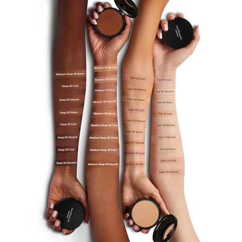bareMinerals Barepro Skin-Perfecting Powder Foundation, Matte Pressed Powder Foundation Full Coverage with Plant-Based Squalene, Talc-Fee Pressed Powder Compact, Oil Control, Vegan