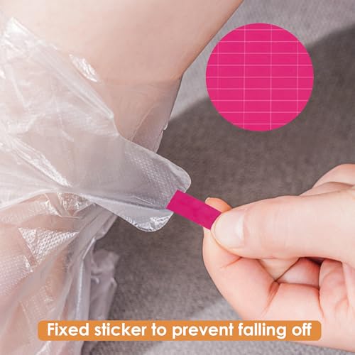 Quacc 100 PCS Plastic Disposable Foot Covers, Paraffin Bath Liners for Feet, Clear Foot Mask Socks for Pedicure, Spa, Trial Shoe