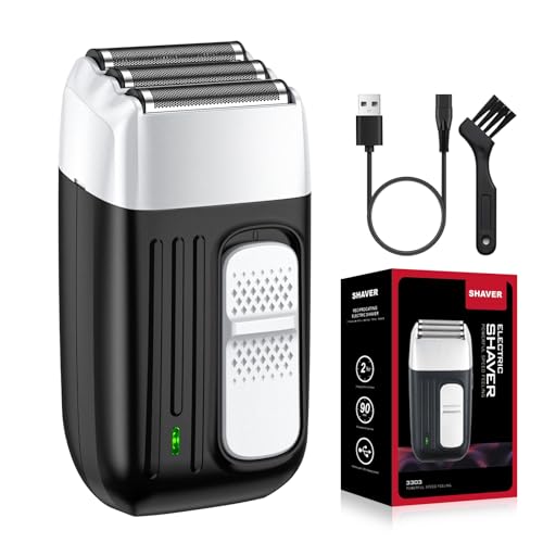 SweetLF Nose Hair Trimmer for Men with Detachable Head, Washable Blades, R-Shaped Design, Lightweight (Black) (Silver)