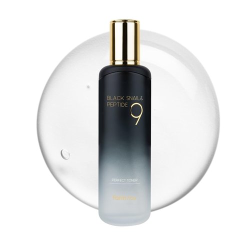 Farmstay Black Snail & Peptide 9 Perfect Toner, Snail Mucin Toner for Elastic & Glow Skin, Moisturizing & Anti-Aging, Smooths & Refine Skin Texutre, Korean Skin Care, for Women & Men, 4.05 Fl. Oz