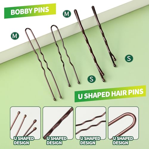 YGDZ Dance Hair Accessories Kit, Ballet Dance Stuff, Hair Nets for Buns, Bobby Pins Brown, Clear Elastic Hair Ties, Dance Competition Must Haves for Ballet Girls Women£¬Brown