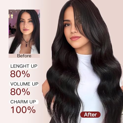 LOVELINE Clip in Hair Extensions Real Human Hair, 100% Remy Human Hair Extensions Clip Ins for Women, 7Pcs 22Inch 120g, Balayage Chocolate Brown to Caramel Blonde