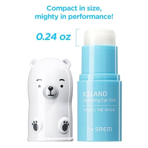The SAEM Iceland Hydrating Eye Stick 0.24oz - Cooling Eye Balm for Dark Circles and Puffiness ? Under Eye Treatment - Reduce Wrinkles and Moisturizing - Minimize Dark & Puffy Eyes - Aqua Scent