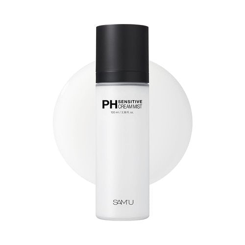 SAM'U PH Sensitive Cream Mist, Ceramide Face Mist, Hypoallergenic Facial Spray with Hyaluronic Acid & Centella, Hydrating & Quick Absorbing, Korean Skin Care for Dry & Sensitive Skin, 3.38 Fl. Oz
