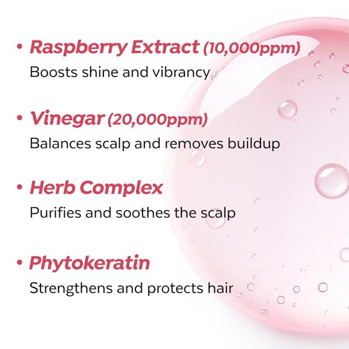 A¡¯PIEU Raspberry Vinegar Hair Care Set ? Shampoo (16.9 fl oz) + Hair Vinegar Rinse (6.76 fl oz) | Clarifying & pH Balancing Scalp Treatment, Removes Buildup, Soothes & Refreshes, Korean Hair Care