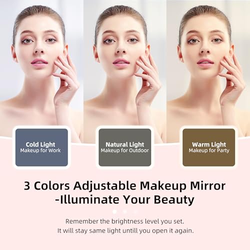Travel Makeup Bag with LED Mirror ? Waterproof Cosmetic Train Case with Adjustable Dividers, Portable Makeup Organizer and Toiletry Bag for Women, Teens & Girls Gift, Black