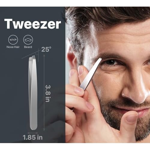 Konovo 5-Piece Nail Clippers Set, Stainless Steel Manicure Set, Travel Nail Grooming Kit for Men & Women, Toenail & Fingernail Clippers