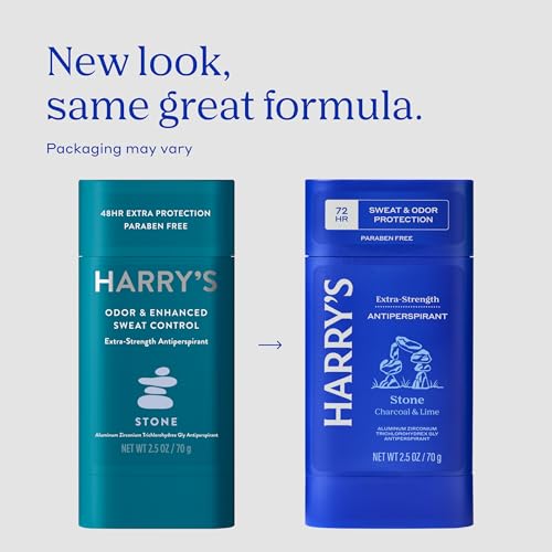 Harry's Extra-Strength Antiperspirant Deodorant, Sweat & Odor Control Antiperspirant for Men, Variety Pack - Stone, Redwood, Wildlands, 2.5 oz Pack of 3