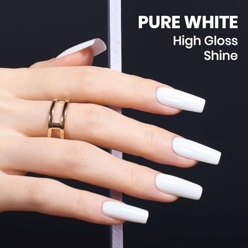 Beetles Black White Gel Nail Polish Kit - 2 Colors Hema Free Soak Off UV Gel Polish Set Same Color Same Bottle Design Manicure Salon DIY at Home for Women