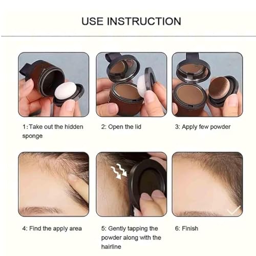 Hairbear Hair Filler, Blissae Hair Filler Powder, HairBear Hair Filler Powder, Natural Hair Thickening Fibers Instant Volume & Scalp Coverage for Thinning Hair (Black)