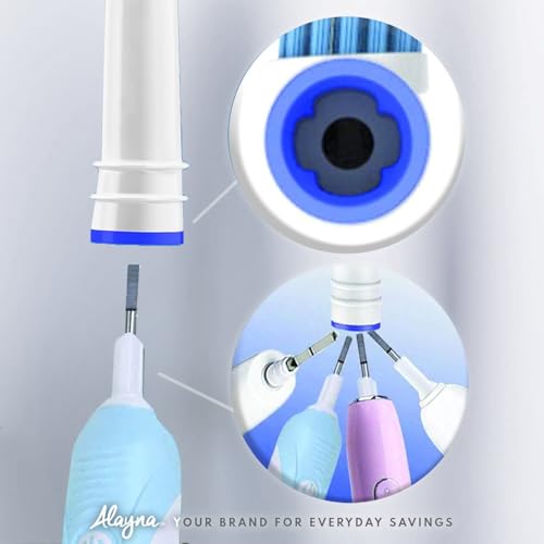 Replacement Brush Heads Compatible with OralB Braun- Pack of 4 Professional Electric Toothbrush Heads- Precision Refills for Oral-b 7000, Clean, Oral B Pro 1000, 9600, 500, 3000, 8000, Vitality Plus!