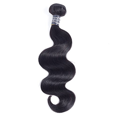 Amella Hair Brazilian Body Wave One Bundle 24 inch Brazilian Virgin Human Hair 100% Unprocessed Brazilian Body Wave Weave Human Hair Bundles Natural Black Color