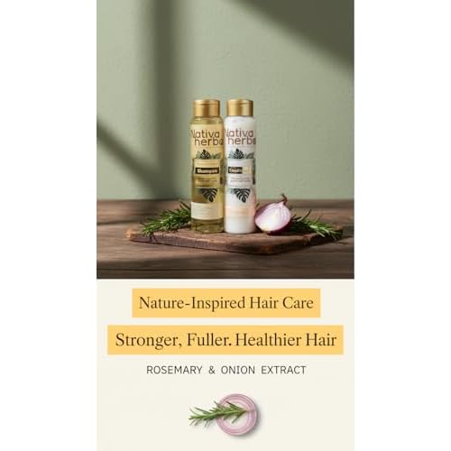 Rosemary and Onion Shampoo & Conditioner ? Hair Growth and Anti Hair Loss Set, Organic 18.5 fl oz Each, Strengthens Roots, Restores Shine, Paraben Free Natural Hair Care