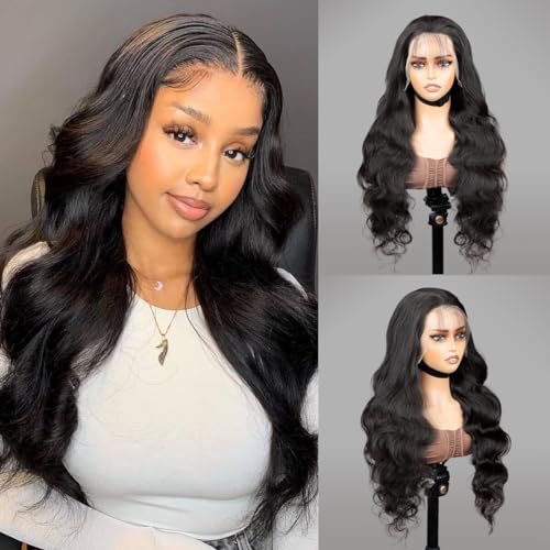 34 Inch Body Wave Lace Front Wigs Human Hair Pre Plucked 13x4 HD Lace Front Wigs Human Hair 200% Density Body Wave Glueless Frontal Wigs Human Hair for Women