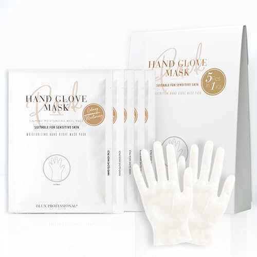 DLUX PROFESSIONAL Hand Masks - Moisturizing Fragrant Hand Mask Gloves, Protein Rich Moisturizing Gloves For Dry Skin, Single Use