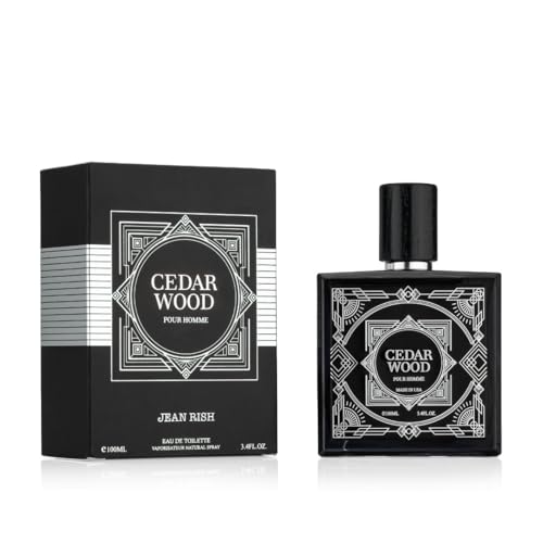 Jean Rish Cedar Wood Eau De Toilette - Perfume for Men (3.4 Fl Oz / 100ml) with Limoncello, Patchouli & Tobacco Notes - Long Lasting and Luxury Fragrance