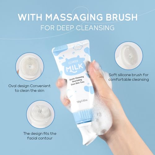 Milk Skin Care Sets&Kits,Beauty Gift Sets for Teenage Girls,Skincare Set-Cleanser,Eye Cream,Moisturizer, Sunscreen,Hand Wax,Cream,Facial Kits for Women,Deep Hydrating (One Size, Milk StyleA)