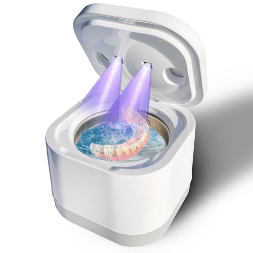 Innovative Ultrasonic Retainer Cleaner with a Larger 200ML Pod, 45kHz Retainer Cleaner Machine for Dentures, Night Guard Cleaner, Mouth Guard Cleaner, Denture Cleaner, Aligner Cleaner