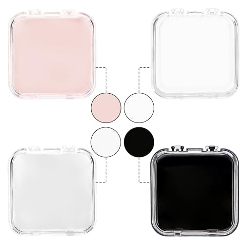 Jucoan 32 Pack Press on Nails Boxes, 2.75 x 2.75 Inch Press on Nail Display Case, Acrylic Fake Nails Storage Package Containers with 120 Adhesive Nail Tapes for Press on Nail Business Nail Art Salon