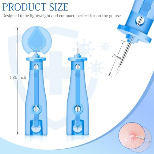 Sterile Needles for Pimples, 50 Pcs Disposable Sterile Pimple Needle and 72 Dots Acne Stickers, Pimple Popper Needle for Clear Skin, Acne Needles Tool for Milia Remover