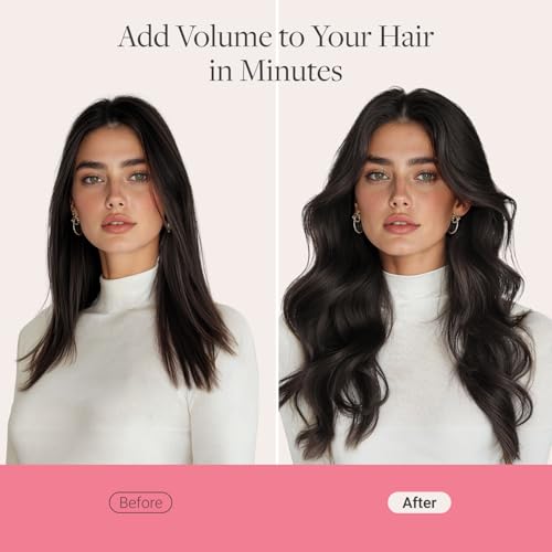 GOO GOO Genius Clip in Hair Extensions, 14inch 130g 9pcs, Seamless PU Clip in Hair Extensions, Straight Virgin Real Human Hair, 1 Jet black