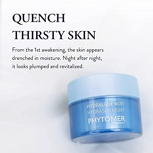 Phytomer Hydrasea Moisturizing Night Cream | Intensely Nourishing Face Moisturizer | Plumps and Hydrates Dry Skin | Anti Aging Overnight Cream | 50ml