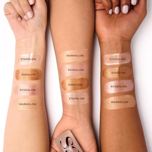 Saie Mini Glowy Super Gel - Hydrating Makeup Primer and Illuminating Glow Serum Enriched with Vitamin C and Squalane Oil - All-Over Liquid Highlighter Makeup for Instant Glass Skin - Starglow (0.5 oz)