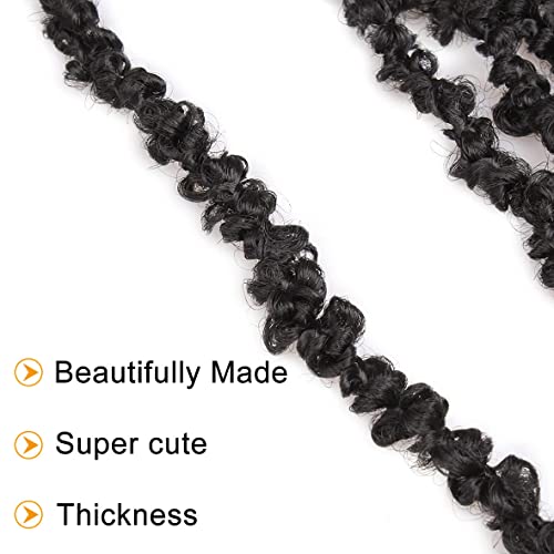 ZRQ 6 Packs Butterfly Locs Crochet Hair 24 Inch Black Distressed Locs Crochet Braids Pre-looped Synthetic Goddess Soft Locs Hair Extensions For Women 1B#