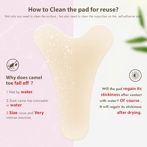 3 Pack Camel Toe Concealer, Seamless Camel Toe Hider, Reusable Anti Camel Toe Silicone Insert, No Camel Toe Underwear Guard, Cameltoe Concealer Cover (Y Shape, L)