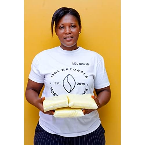 MGL Naturals Raw African Shea Butter Ivory 2.2 lb, 100% Pure, and Unrefined. Nourish and moisturize hair and skin. Use alone or DIY recipes. From Ghana. (2.2 lb | 35.3oz | 1kg)