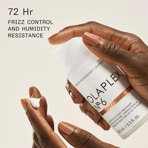 Olaplex No. 6 Bond Smoother, Leave-In Styling Hair Cream Treatment, Smooths, Conditions, & Strengthens, Frizz Control for Up to 72 Hours, For All Hair Types, 3.3 fl oz