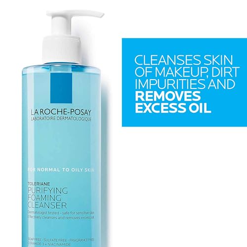 La Roche-Posay Toleriane Purifying Foaming Facial Cleanser, Oil Free Face Wash for Women & Men with Niacinamide + Ceramides, Pore Cleanser Safe For Sensitive Skin, Won¡¯t Dry Out Skin, Soap Free