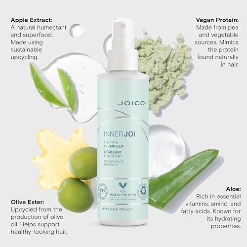 Joico InnerJoi Hydrate Detangler | For Dry Tangled Hair | Sulfate & Paraben Free | Naturally-Derived Vegan Formula | 6.7 oz