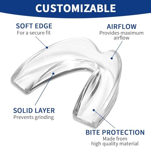 Mouth Guard for Grinding Teeth at Night,Mouthguards for Grinding of Teeth Protection for Teeth,Reusable Teeth Grinding,for Teeth Grinding, Night Guards for Teeth Grinding(4 Pack/Two Size)
