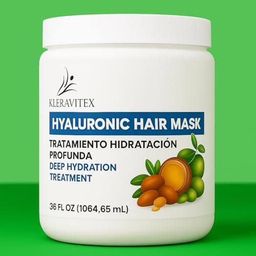 Hyaluronic Hair Mask Formulated With a Rich Blend of Olive Oil and Jojoba Oil to Provide Intense and Lasting Hydration for Dry or Damaged Hair, Restore Vitality and Shine (36 OZ)