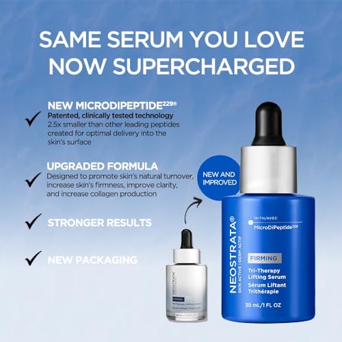NEOSTRATA Skin Active Tri-Therapy Lifting Serum, Anti-Aging and Firming 3D Volumizer with MicroDiPeptide229 for Fine Lines & Wrinkles, Hyaluronic Acid, Oil-Free, Fragrance-Free, 1 fl. oz.