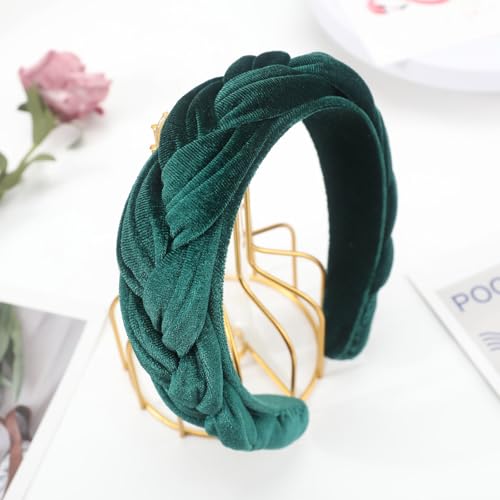 DRESHOW Velvet Braided Headband Women Hair Hoop Elastic Hair Bands Fashion Headbands for Women