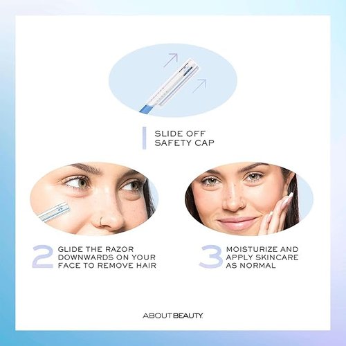 About Face Pro-Premium Facial Razors - 12 Beauty Groomers for Hair Removal, Ideal for Shaving, Exfoliating and Brow Shaping, Japanese Stainless Steel Gently Removes Facial Hair